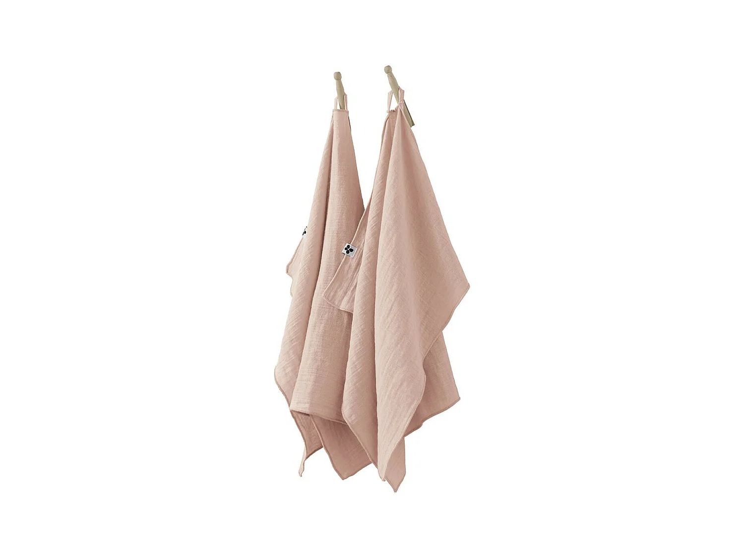 OUREA - Lot de 2 Essuie-mains 50x70cm Gaze de Coton Guimauve