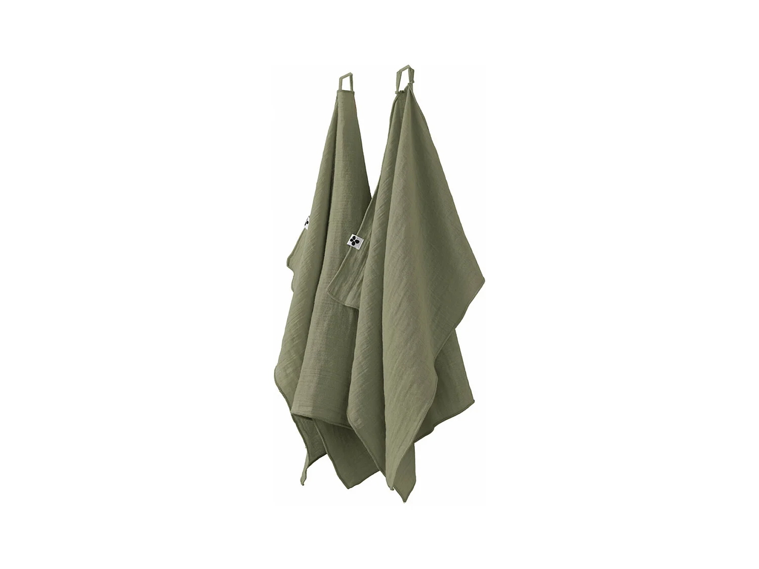 OUREA - Lot de 2 Essuie-mains 50x70cm Gaze de Coton Romarin