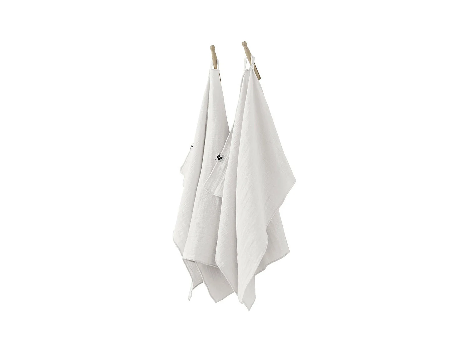 OUREA - Lot de 2 Essuie-mains 50x70cm Gaze de Coton Chantilly