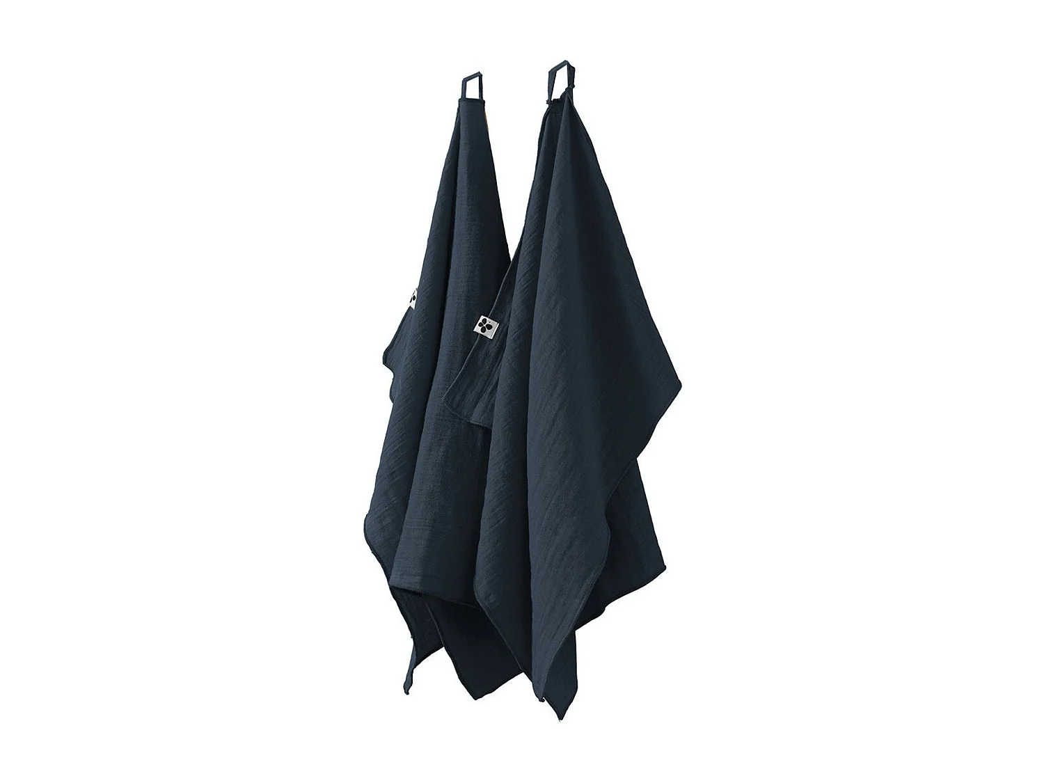 OUREA - Lot de 2 Essuie-mains 50x70cm Gaze de Coton Minuit