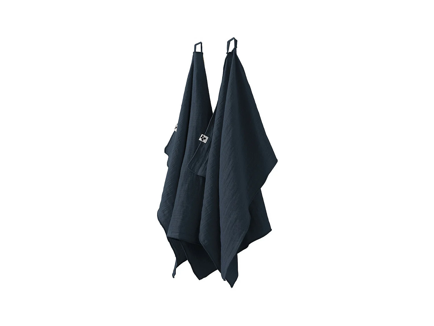 OUREA - Lot de 2 Essuie-mains 50x70cm Gaze de Coton Minuit
