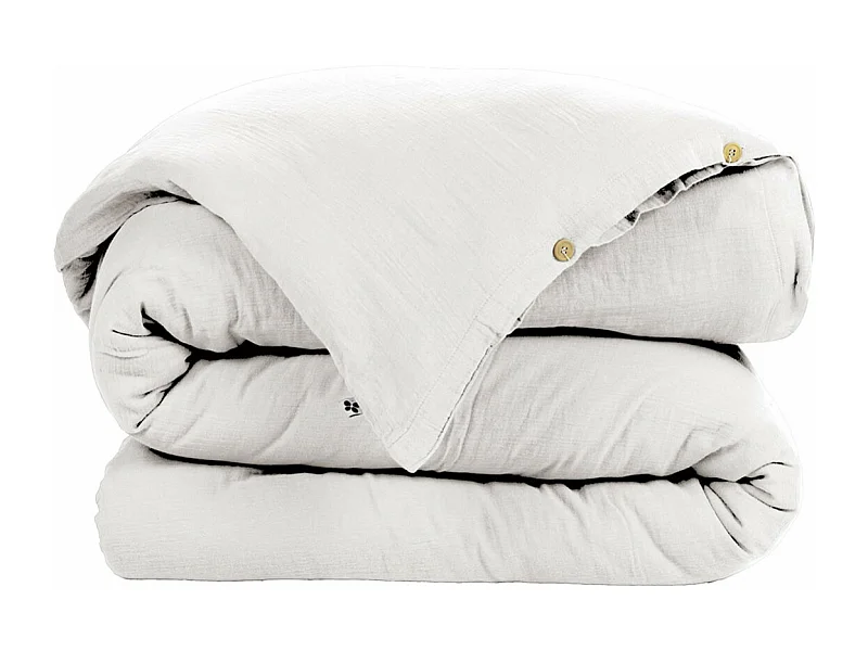 OUREA - Housse de Couette 240x220cm Gaze de Coton Chantilly