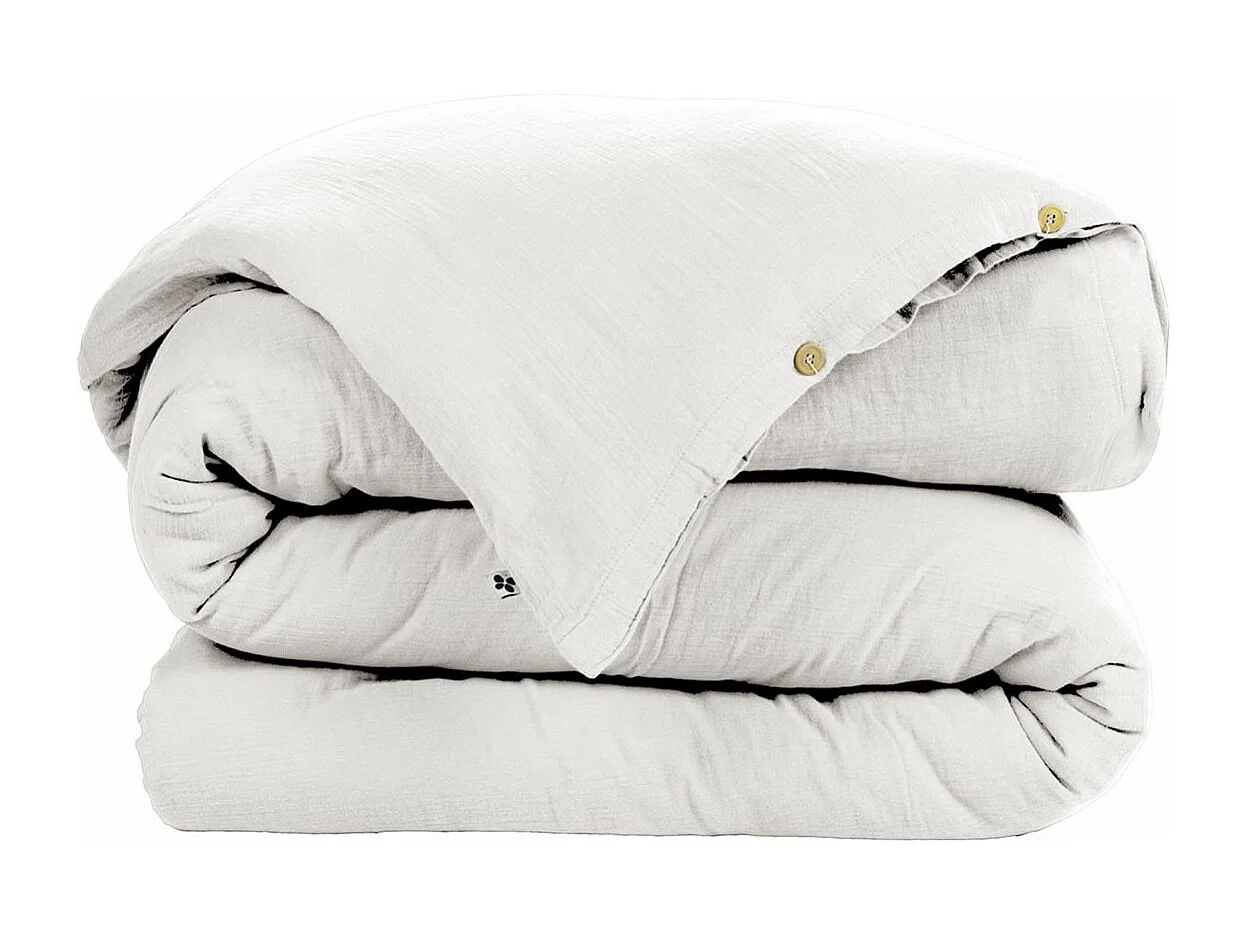 OUREA - Housse de Couette 240x220cm Gaze de Coton Chantilly