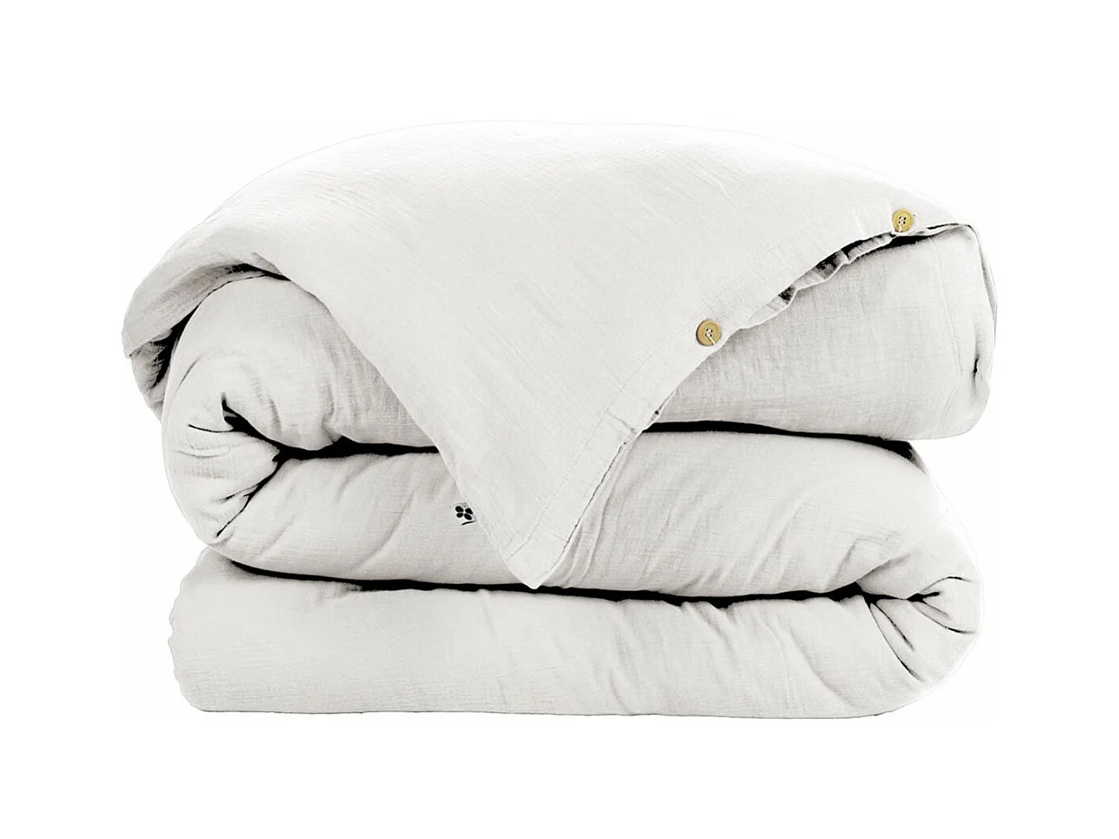 OUREA - Housse de Couette 240x220cm Gaze de Coton Chantilly