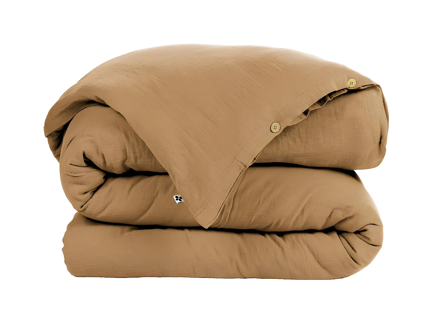 OUREA - Housse de Couette 200x200cm Gaze de Coton Camel