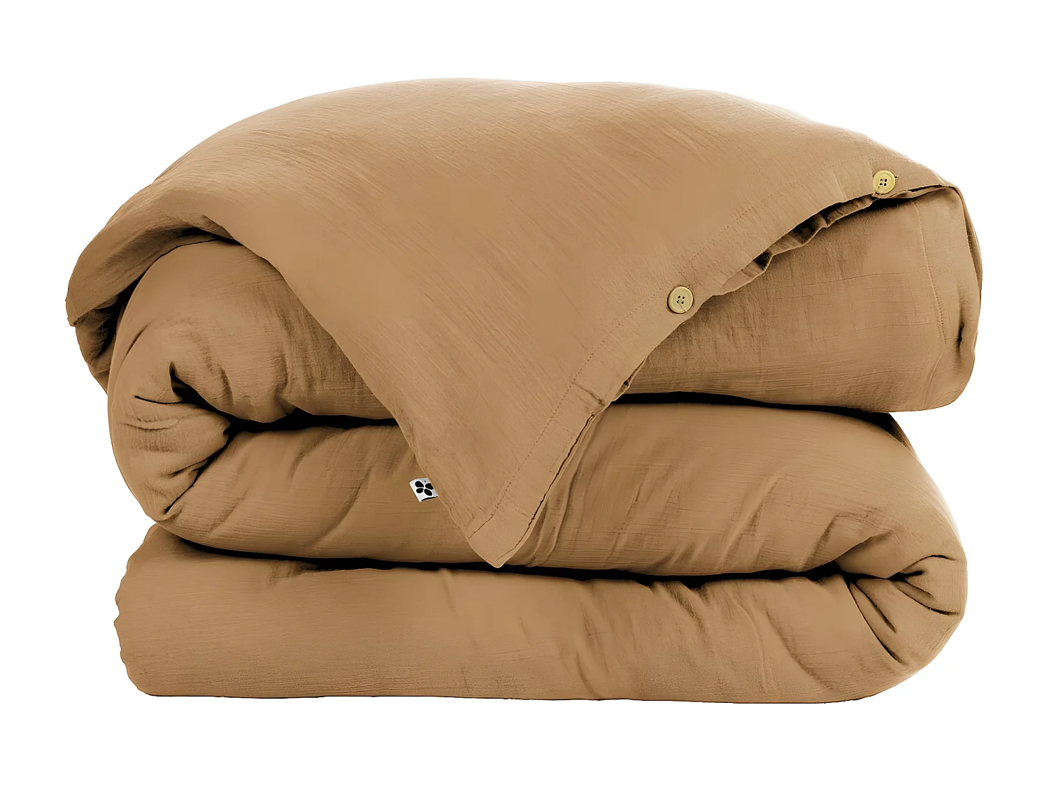 OUREA - Housse de Couette 200x200cm Gaze de Coton Camel