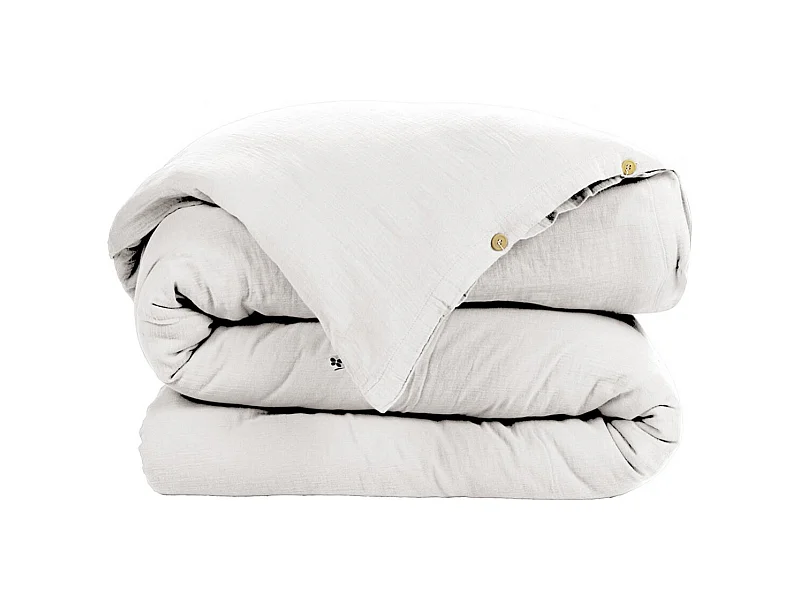 OUREA - Housse de Couette 260x240cm Gaze de Coton Chantilly