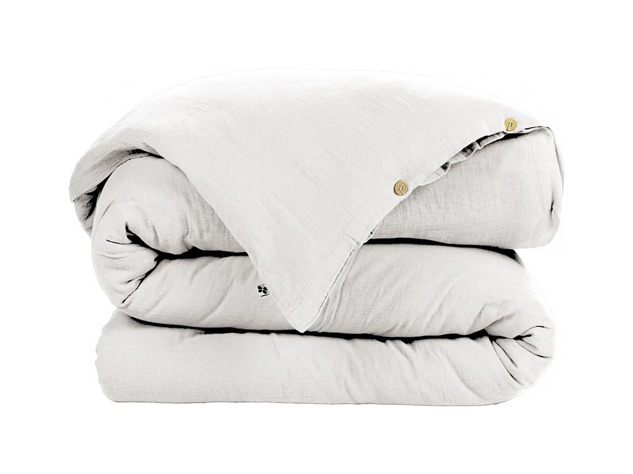 OUREA - Housse de Couette 260x240cm Gaze de Coton Chantilly