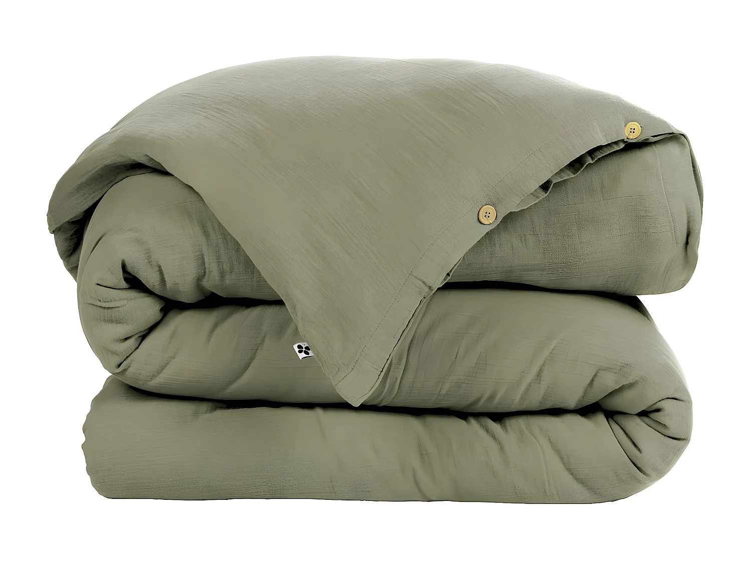 OUREA - Housse de Couette 200x200cm Gaze de Coton Romarin