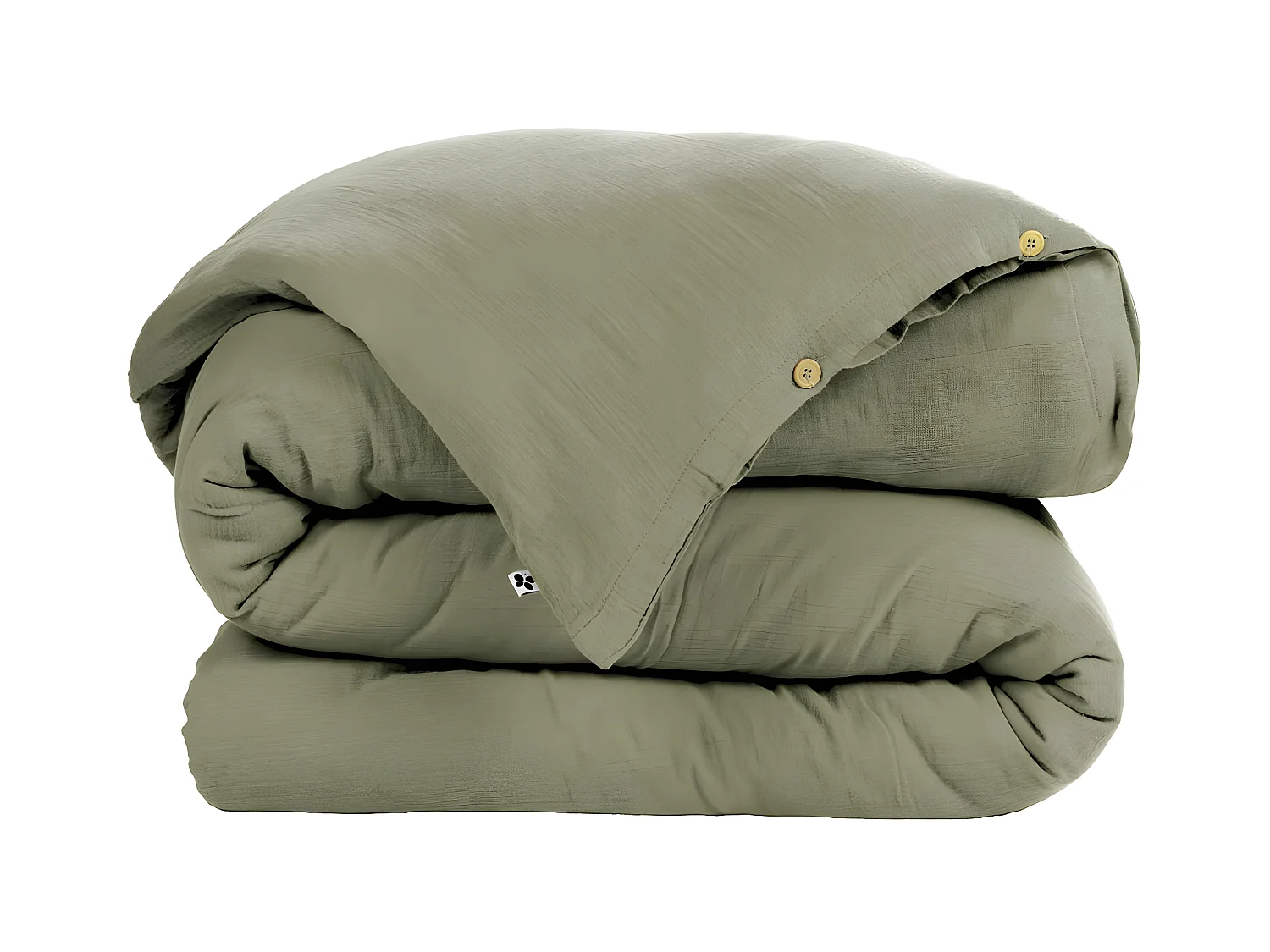 OUREA - Housse de Couette 200x200cm Gaze de Coton Romarin