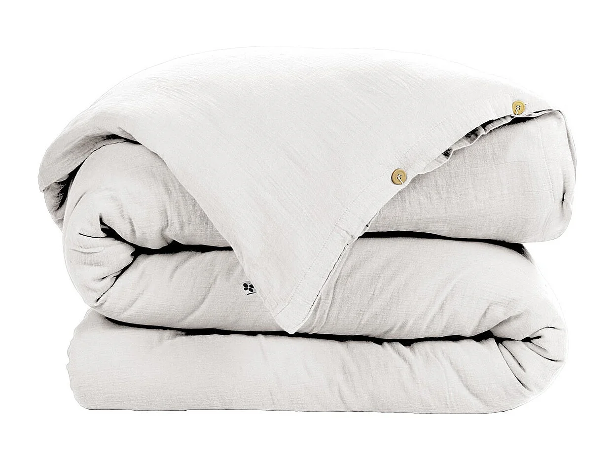 OUREA - Housse de Couette 140x200cm Gaze de Coton Chantilly