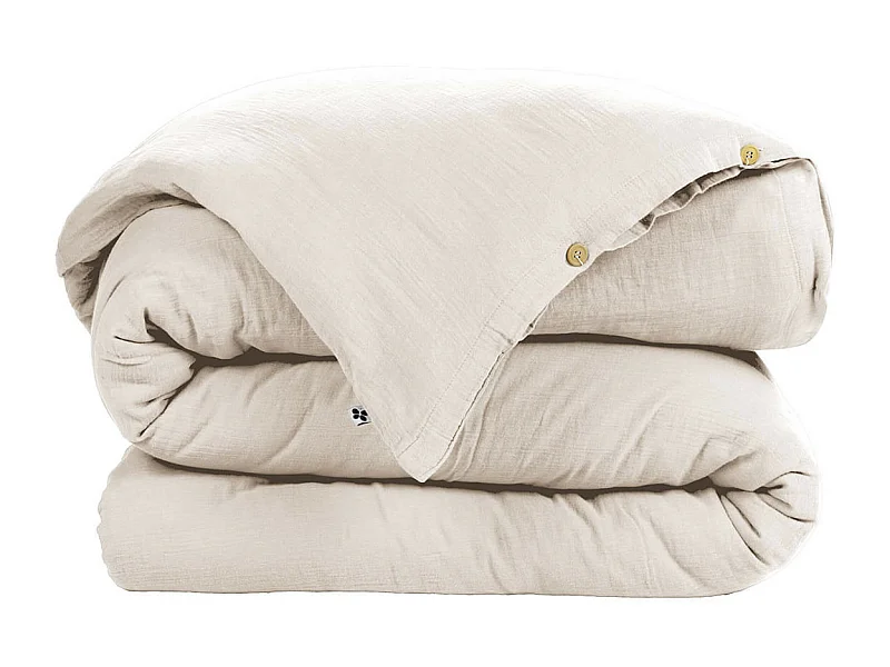 OUREA - Housse de Couette 260x240cm Gaze de Coton Pampa