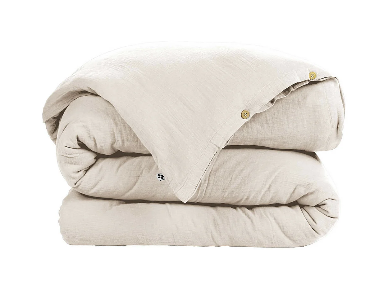 OUREA - Housse de Couette 260x240cm Gaze de Coton Pampa