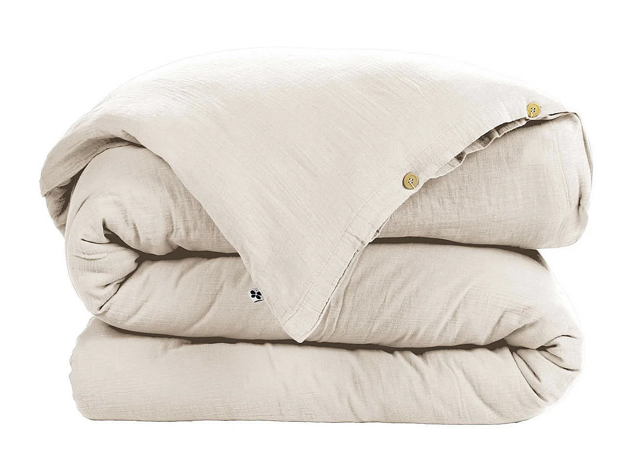 OUREA - Housse de Couette 260x240cm Gaze de Coton Pampa