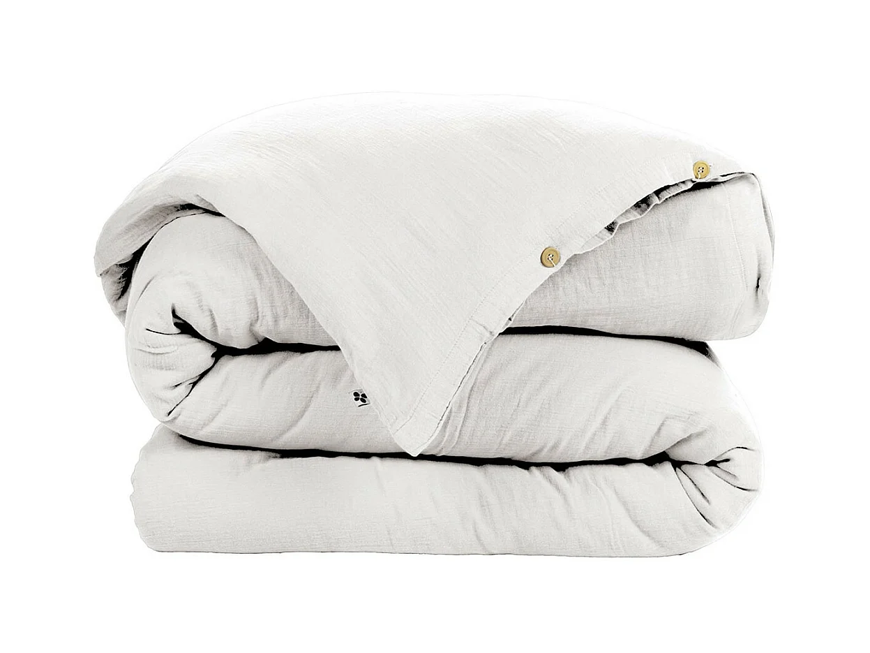 OUREA - Housse de Couette 200x200cm Gaze de Coton Chantilly