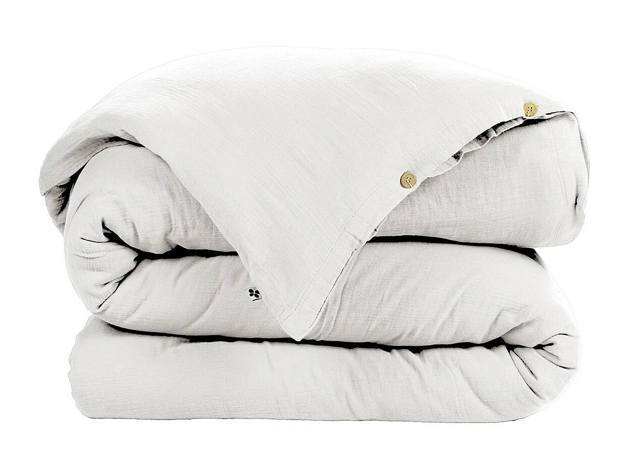 OUREA - Housse de Couette 200x200cm Gaze de Coton Chantilly