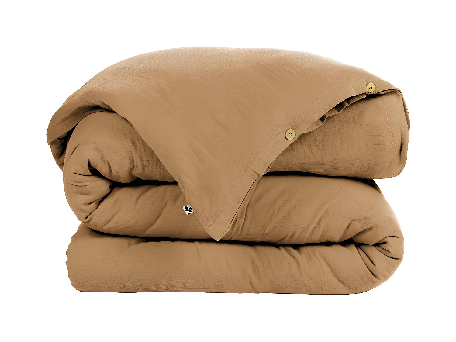 OUREA - Housse de Couette 260x240cm Gaze de Coton Camel