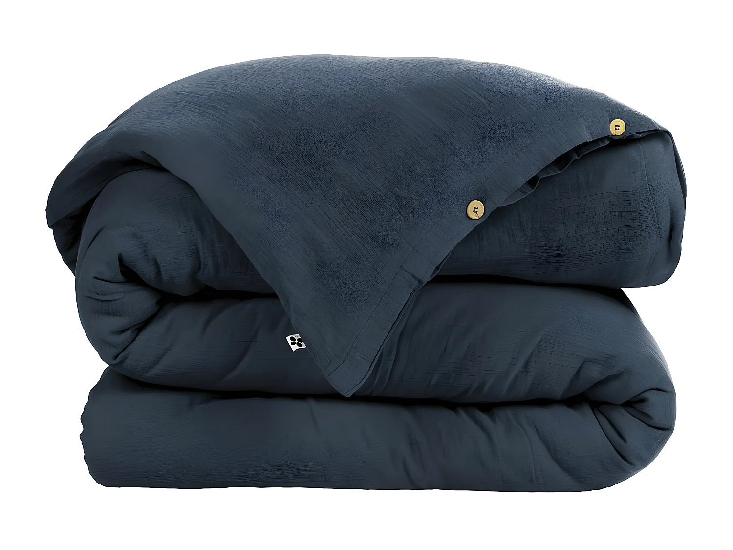 OUREA - Housse de Couette 240x220cm Gaze de Coton Minuit