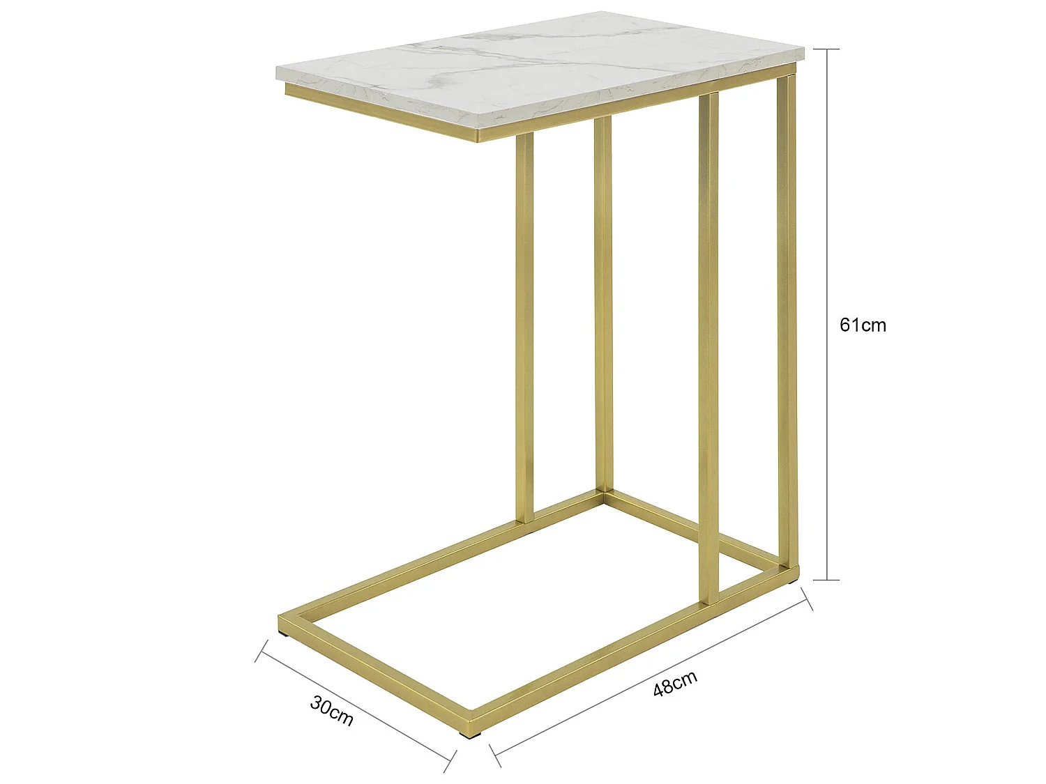 Beistelltisch FBT87-G 48 x 61 x 30 cm Gold