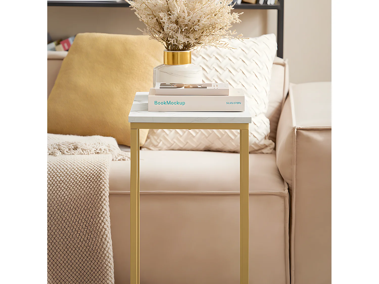 Beistelltisch FBT87-G 48 x 61 x 30 cm Gold