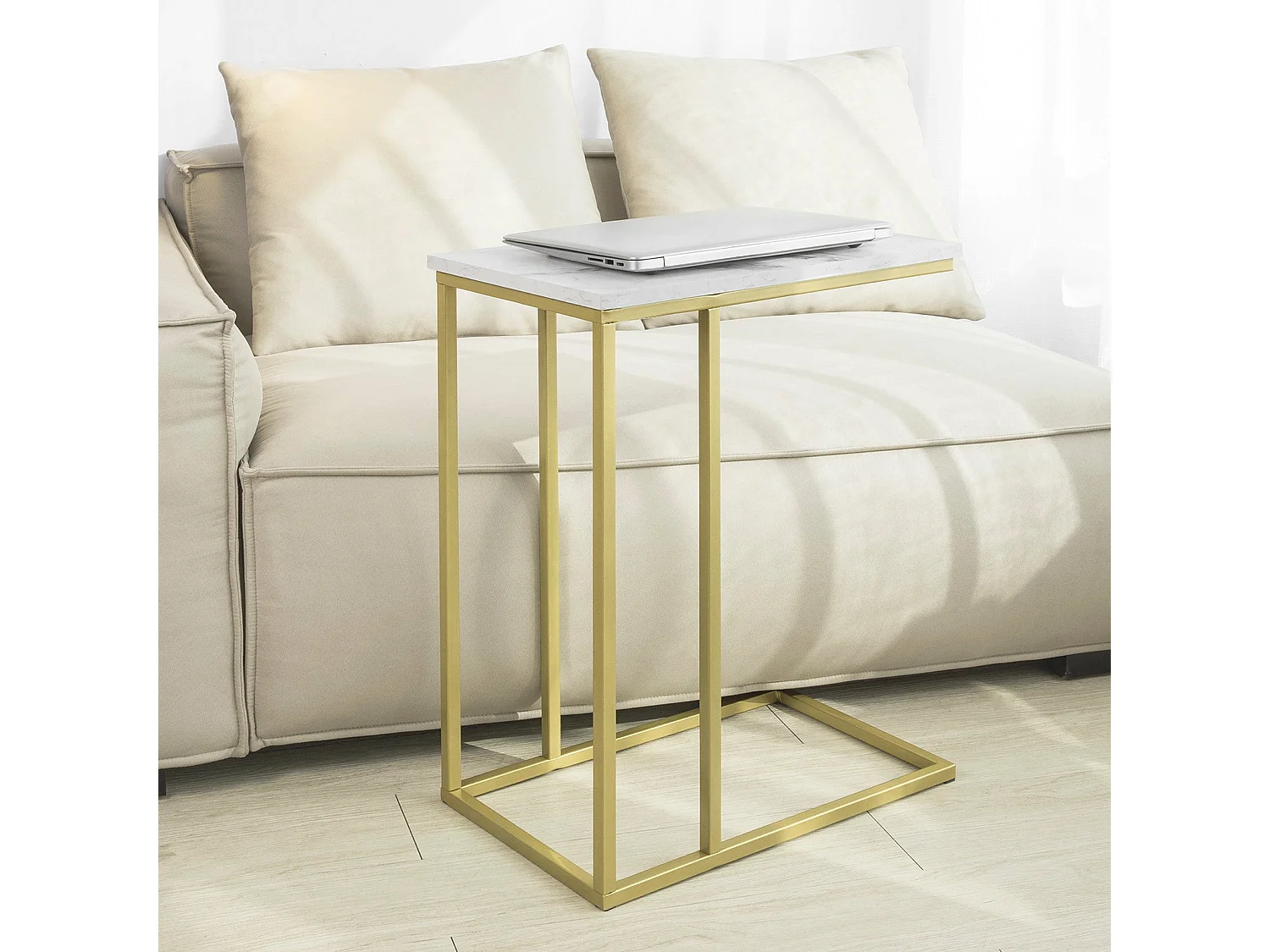 Table D’appoint Moderne Bout De Canapé À Café Table De Chevet Effet Marbre,fbt87-g