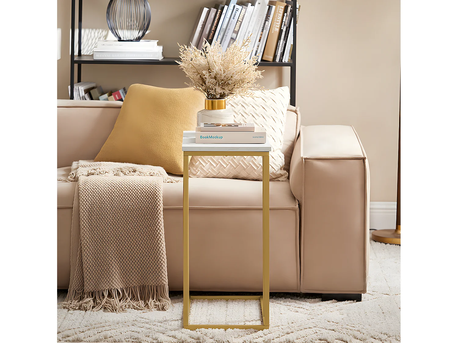 Table D’appoint Moderne Bout De Canapé À Café Table De Chevet Effet Marbre,fbt87-g