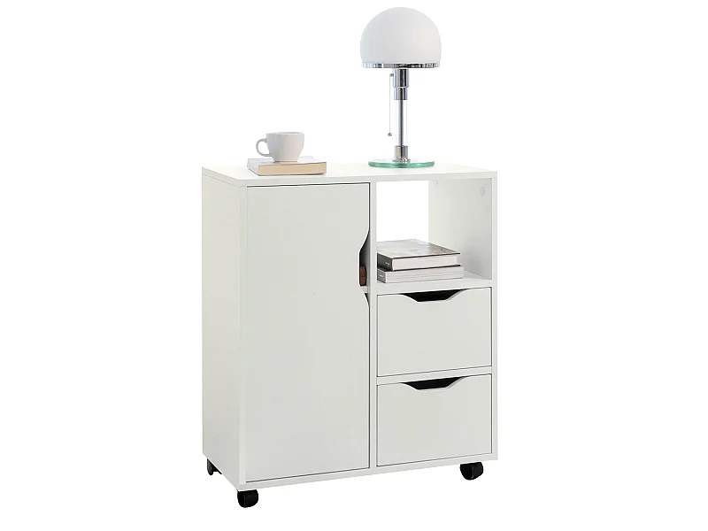 Soporte para Impresora de archivador de Oficina en casa, Armario de Almacenamiento sobre Ruedas, Color Blanco FBT105-W SoBuy ES