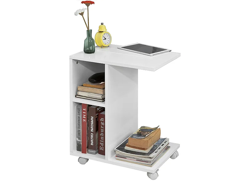 SoBuy Tavolino Consolle su rotelle,Tavolino da divano,Bainco,FBT48-W