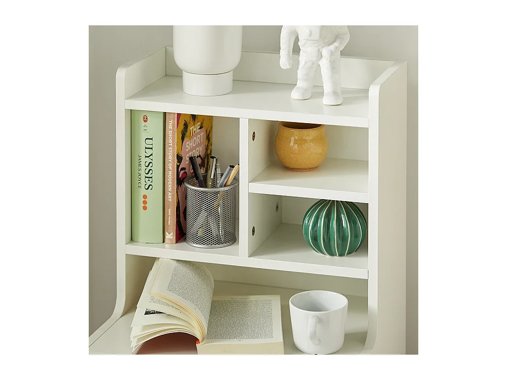 SoBuy FBT100-W Nachtkastje Nachtkastje Bijzettafeltje met Opbergplanken en 2 Laden - Wit