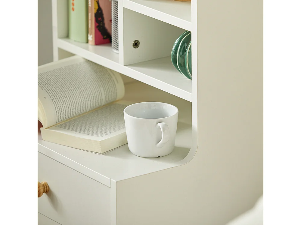 Stolik nocny z półkami i 2 szufladami FBT100-W