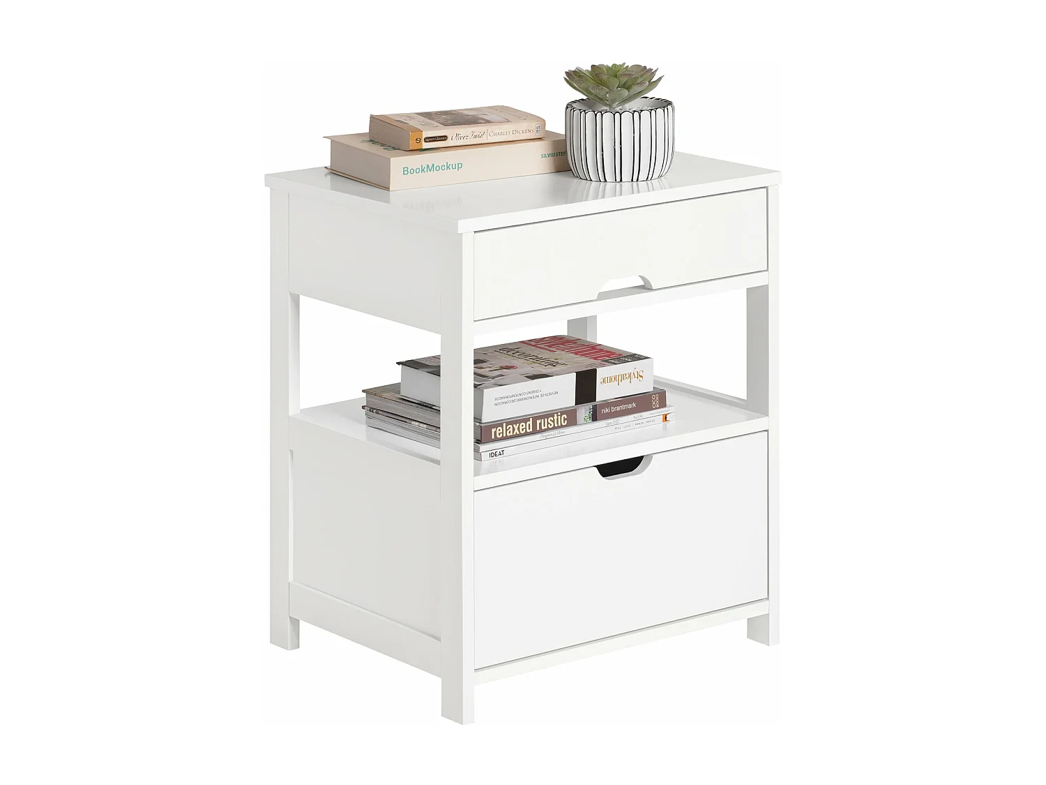 Nachttisch FRG258-W 45 x 55 x 38 cm Weiß