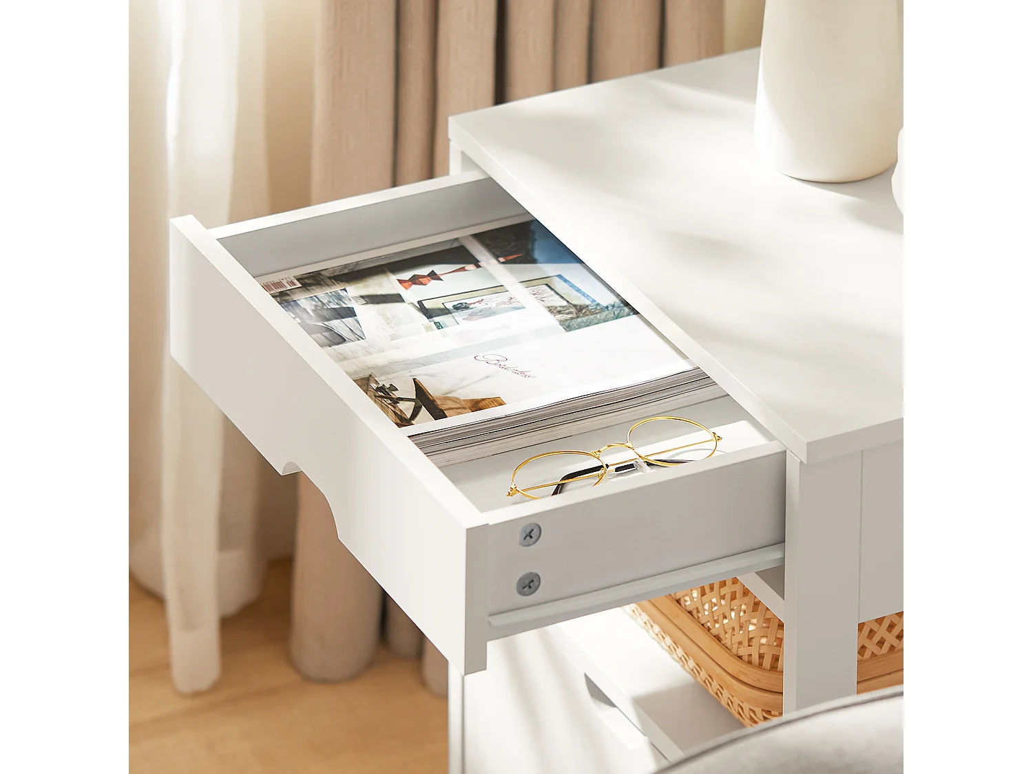 Nachttisch FRG258-W 45 x 55 x 38 cm Weiß