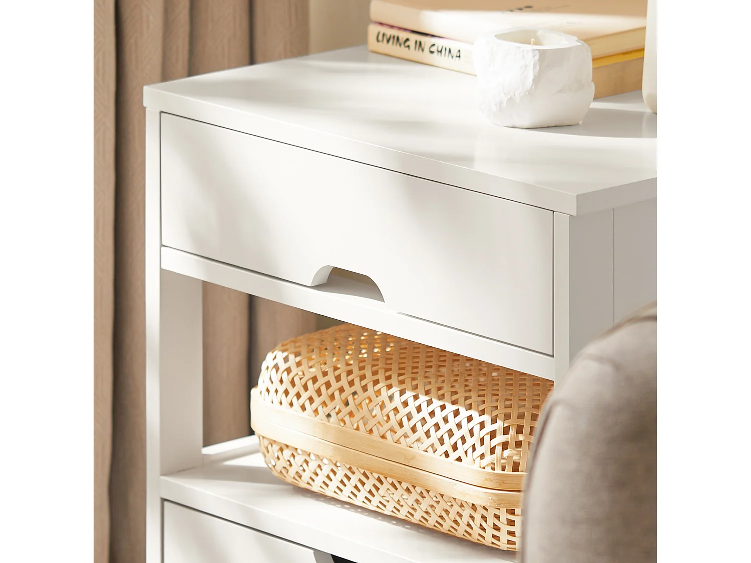 Nachttisch FRG258-W 45 x 55 x 38 cm Weiß