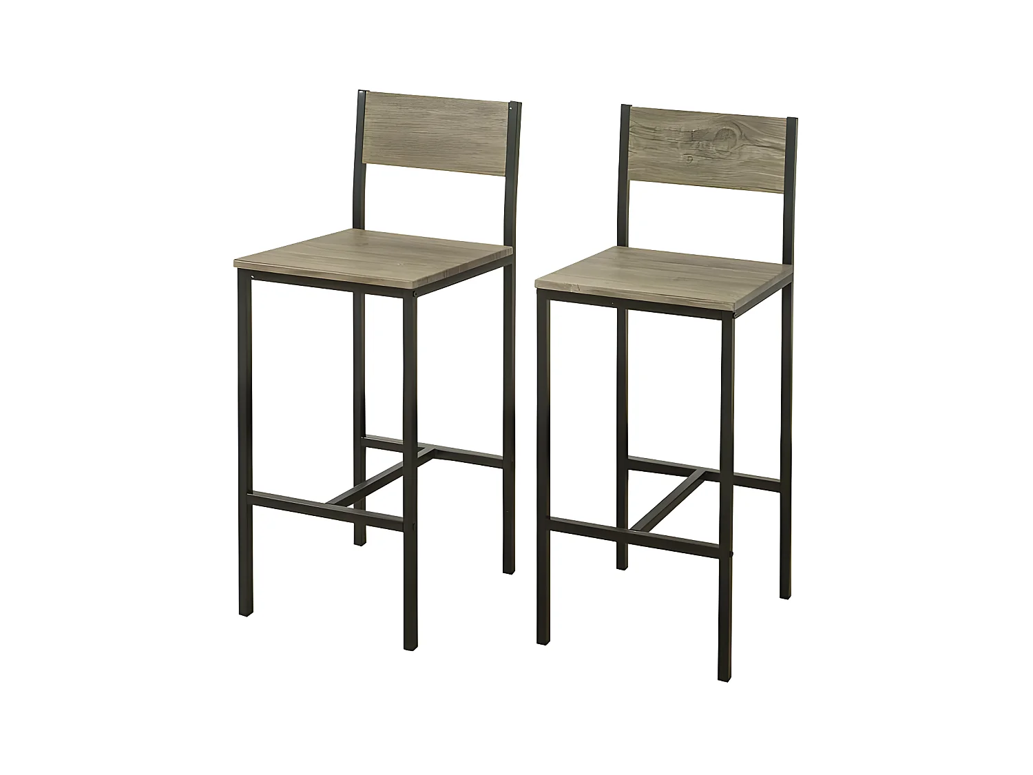 Lot de 2 Chaises Tabourets de Bar Cuisine Chaises de Bar, avec Repose-Pieds  FST53x2 SoBuy