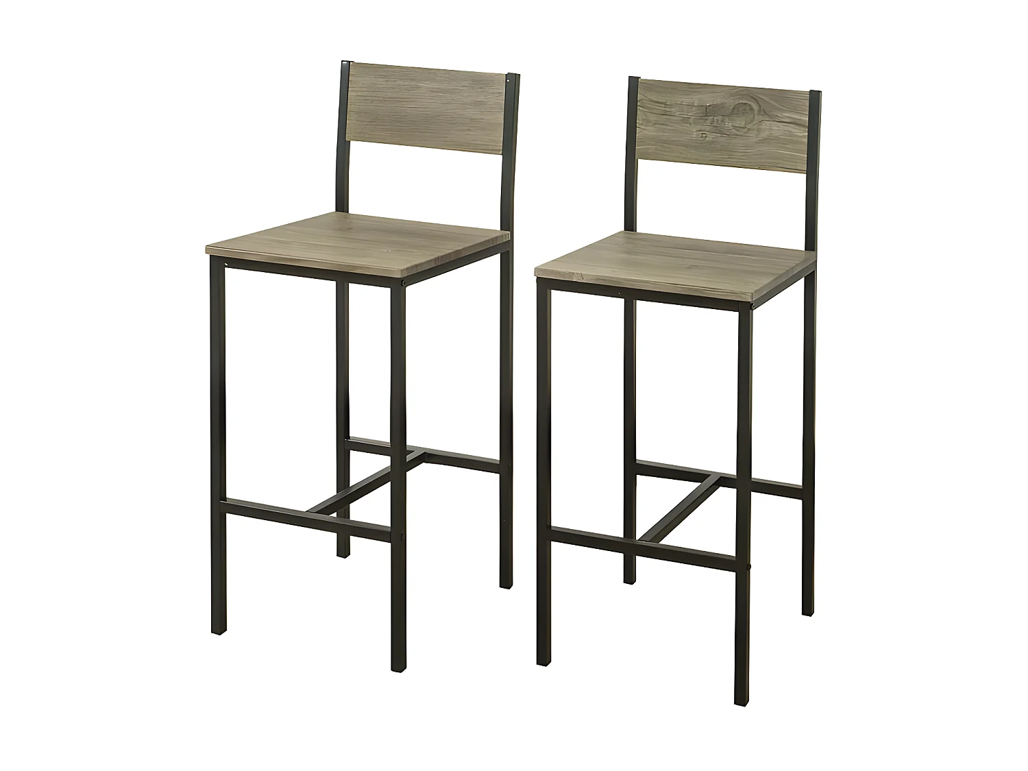 Lot de 2 Chaises Tabourets de Bar Cuisine Chaises de Bar, avec Repose-Pieds  FST53x2 SoBuy