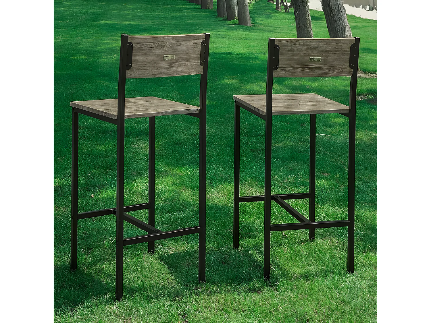 Lot de 2 Chaises Tabourets de Bar Cuisine Chaises de Bar, avec Repose-Pieds  FST53x2 SoBuy