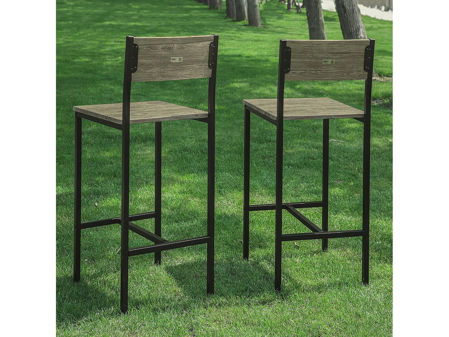 Lot de 2 Chaises Tabourets de Bar Cuisine Chaises de Bar, avec Repose-Pieds  FST53x2 SoBuy