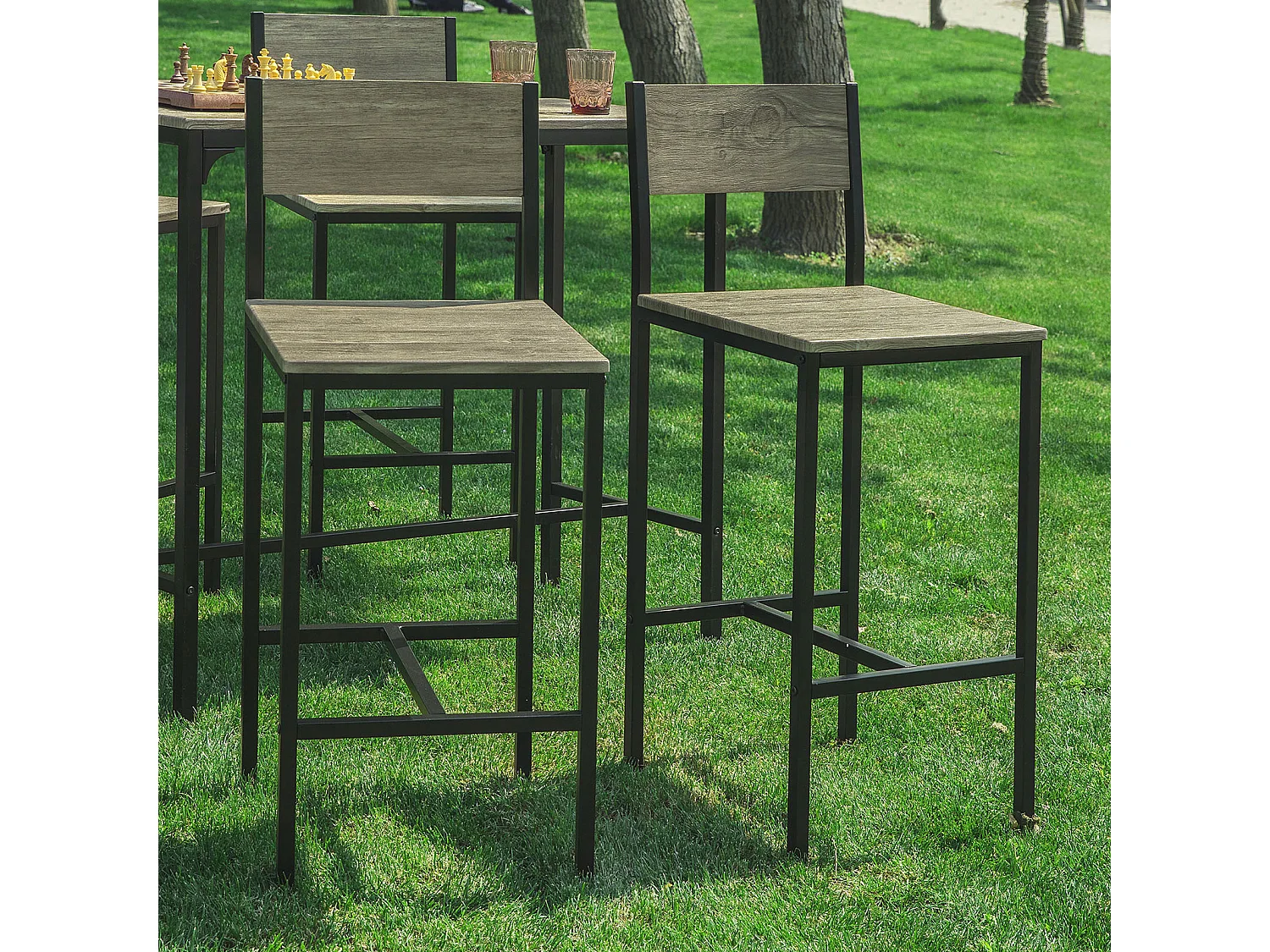 Lot de 2 Chaises Tabourets de Bar Cuisine Chaises de Bar, avec Repose-Pieds  FST53x2 SoBuy