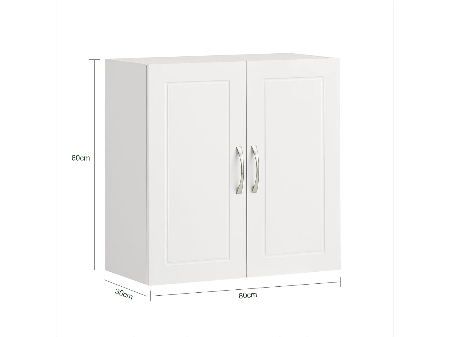 Mueble de Pared de Pared,Armario Suspendido con 2 Puertas,Blanco,L60 x H 60 cm,FRG231-W SoBuy ES