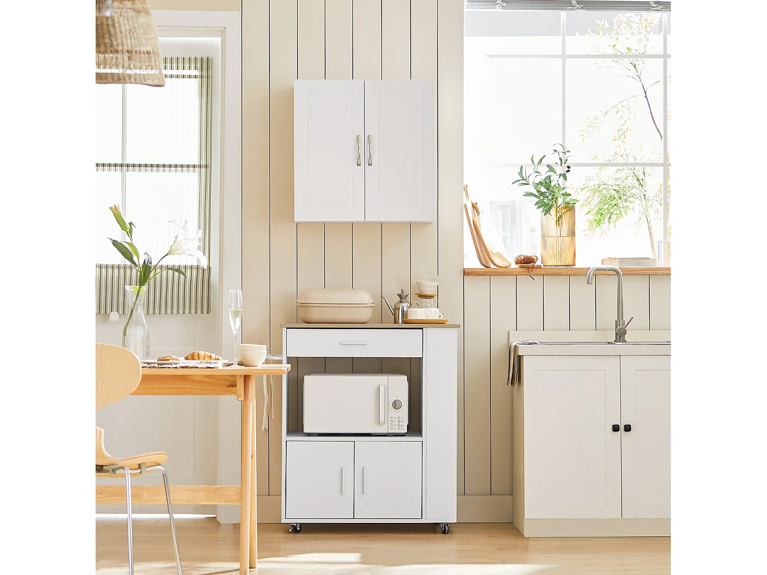 Mueble de Pared de Pared,Armario Suspendido con 2 Puertas,Blanco,L60 x H 60 cm,FRG231-W SoBuy ES