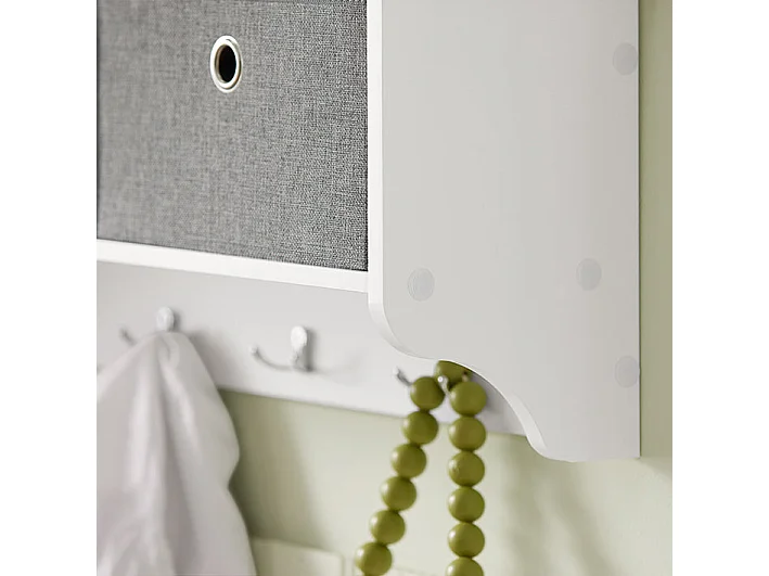 SoBuy Porte Manteau Mural, Meuble Entrée, Porte-Vêtements Penderie avec 5 Crochets et 3, 100x20x30 cm Blanc, FRG282-W