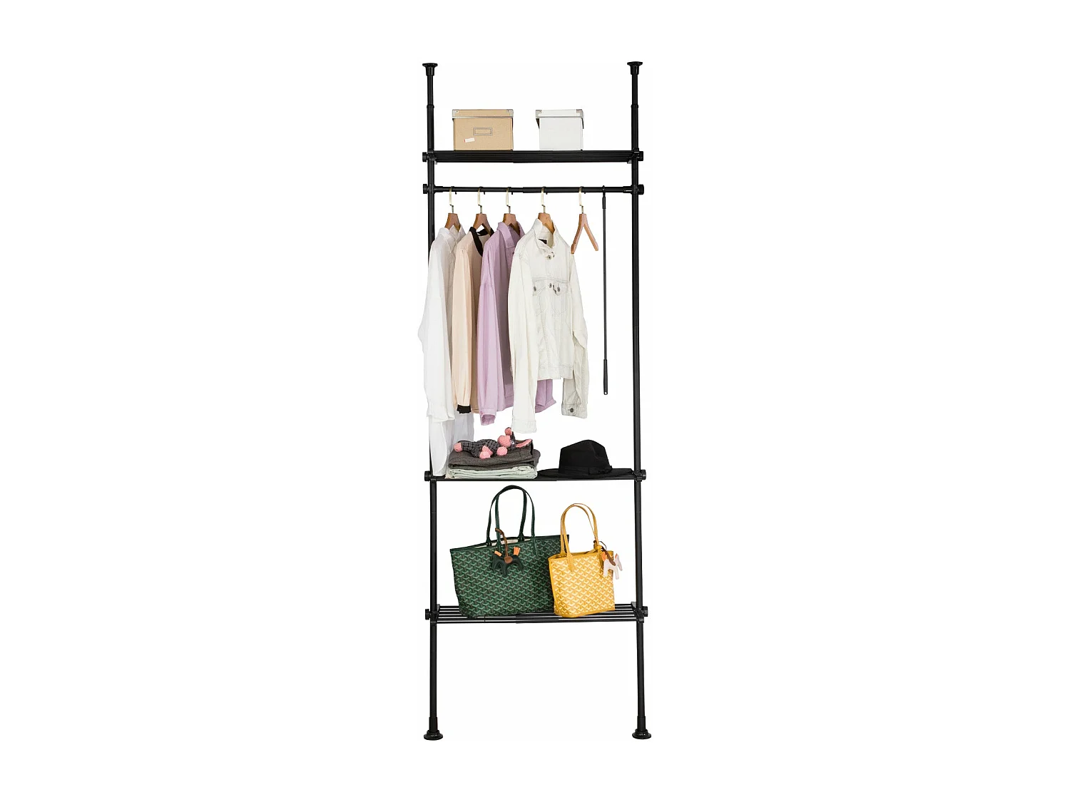 Télescopique Porte-vêtements Système De Penderie Télescopique L (52-80) X H (233-300) Cm, Kls07-sch