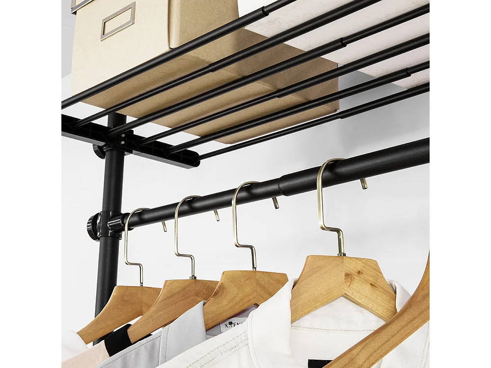 Télescopique Porte-vêtements Système De Penderie Télescopique L (52-80) X H (233-300) Cm, Kls07-sch