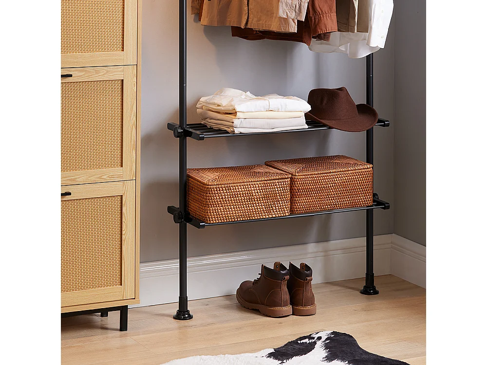 Télescopique Porte-vêtements Système De Penderie Télescopique L (52-80) X H (233-300) Cm, Kls07-sch