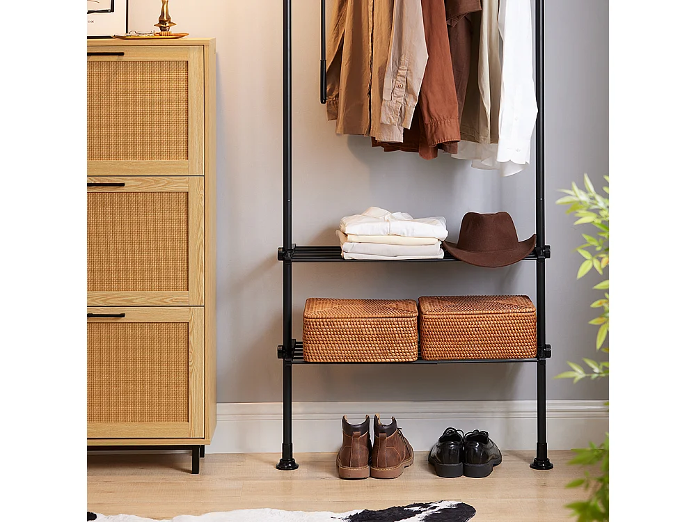 Télescopique Porte-vêtements Système De Penderie Télescopique L (52-80) X H (233-300) Cm, Kls07-sch