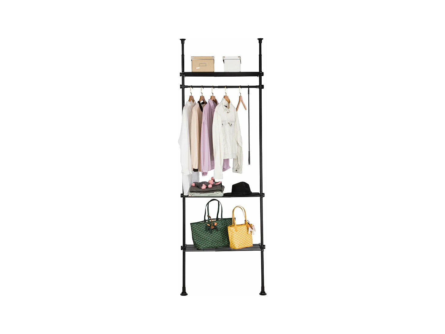 Télescopique Porte-vêtements Système De Penderie Télescopique L (52-80) X H (233-300) Cm, Kls07-sch