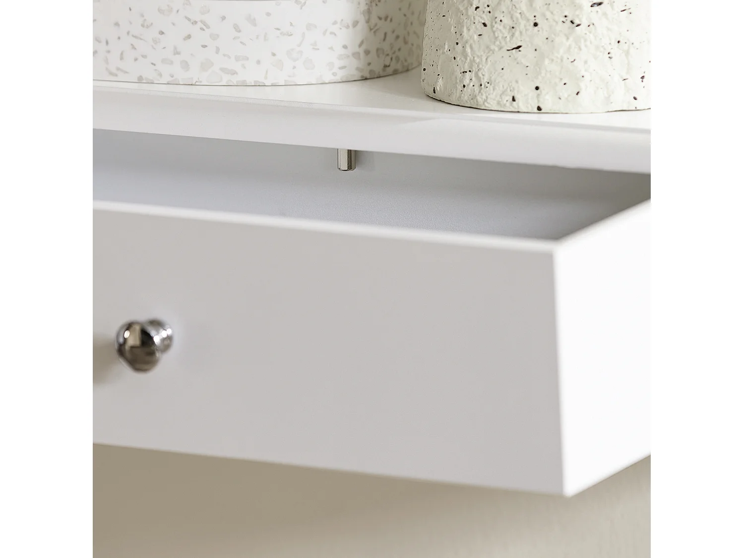 SoBuy mensola da muro moderna soprammobili da interno con cassetto Bianco 3 cassetti FRG43-L-W