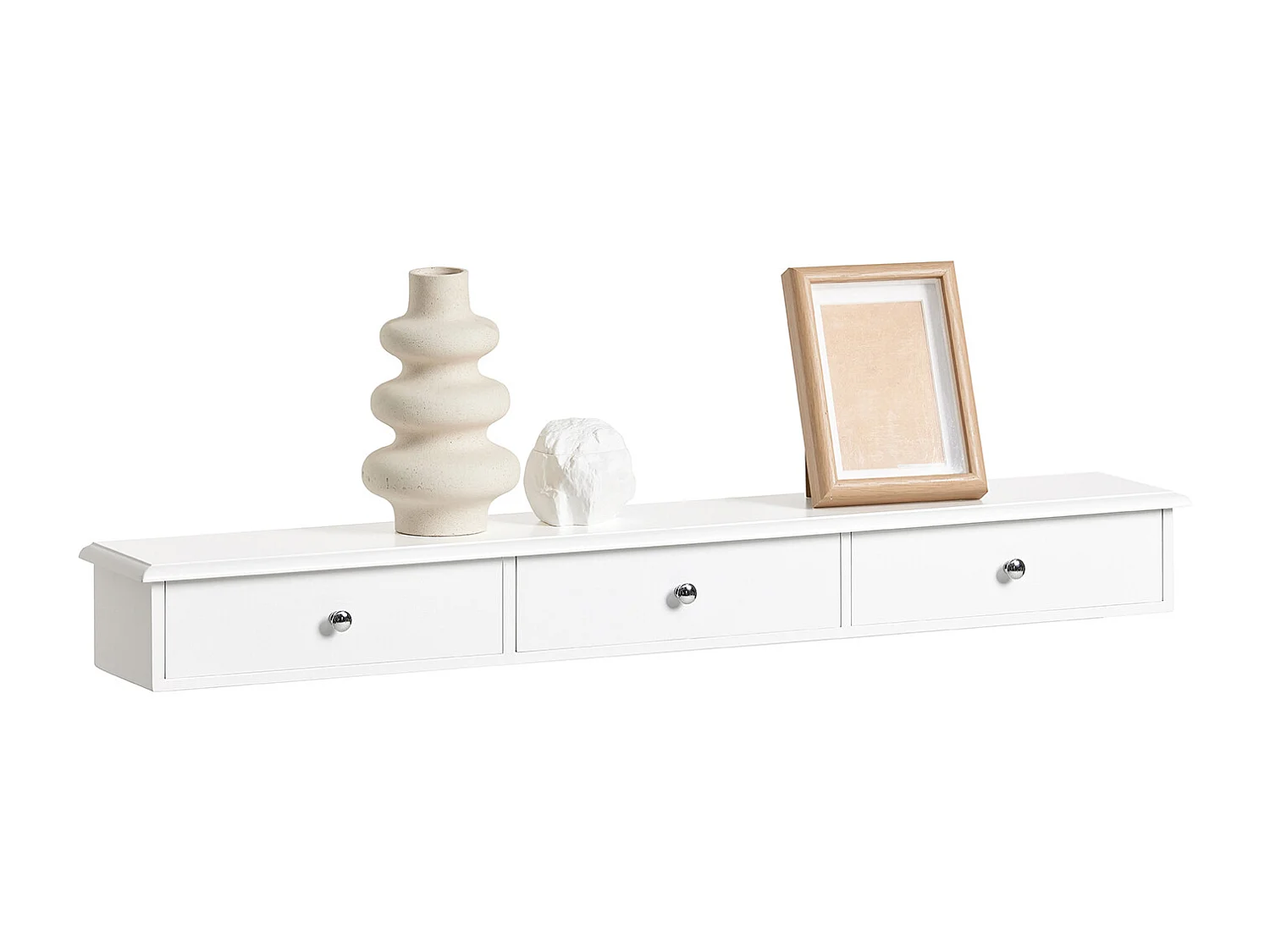 Étagère Murale 3 Tiroirs Armoire À Clés Porte-clés Meuble D'entrée De Rangement Blanc, Frg43-l-w