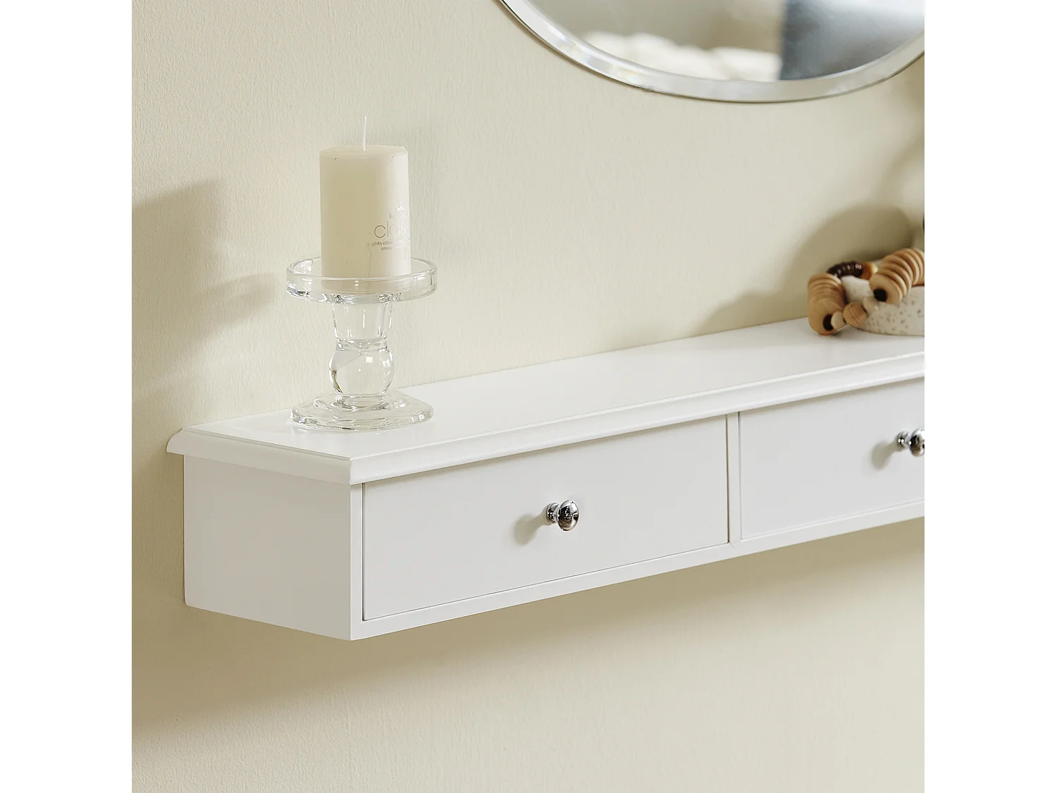 Étagère Murale 3 Tiroirs Armoire À Clés Porte-clés Meuble D'entrée De Rangement Blanc, Frg43-l-w