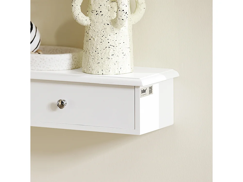 Étagère Murale 3 Tiroirs Armoire À Clés Porte-clés Meuble D'entrée De Rangement Blanc, Frg43-l-w